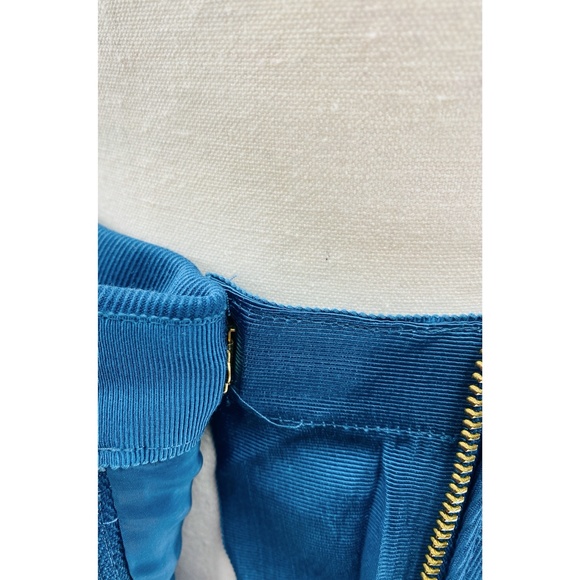 J. Crew Aqua Blue  Asymmetrical Front Zipper Lined Pencil Skirt - Picture 4 of 11